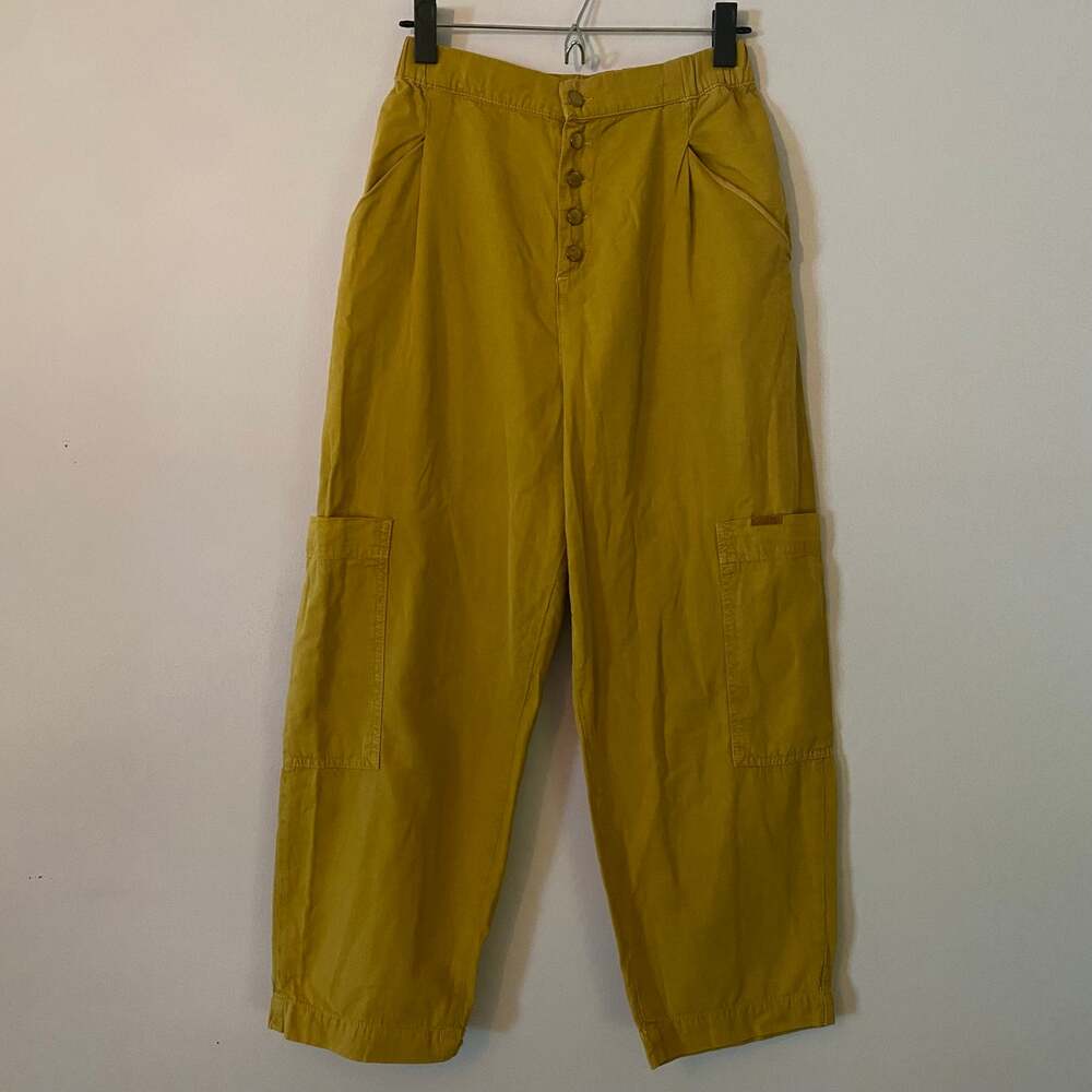 Zara Mustard Yellow Balloon Jogger Pants High Waist Loungewear Boho Women size 4